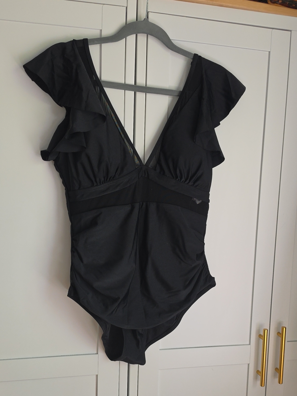Chicwish Black Ruffled One-Piece Swimsuit